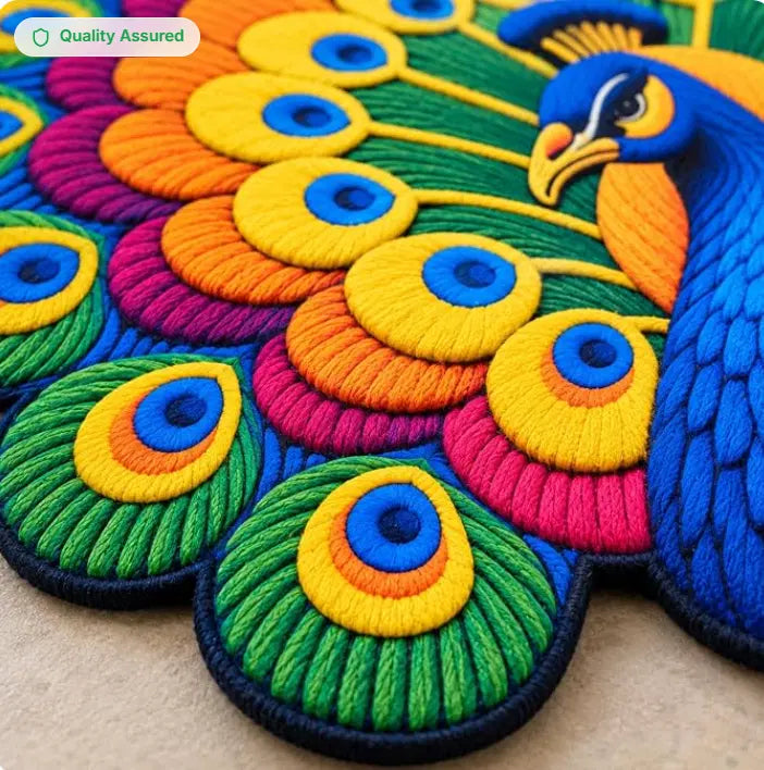 Colorful Non-Slip 3D Peacock Bathroom Mat (30*31 inches) (Pack of 1)
