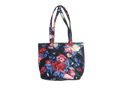 Elegant Floral Printed Zipper Tote Bag – Handmade Reusable Shopping Bag